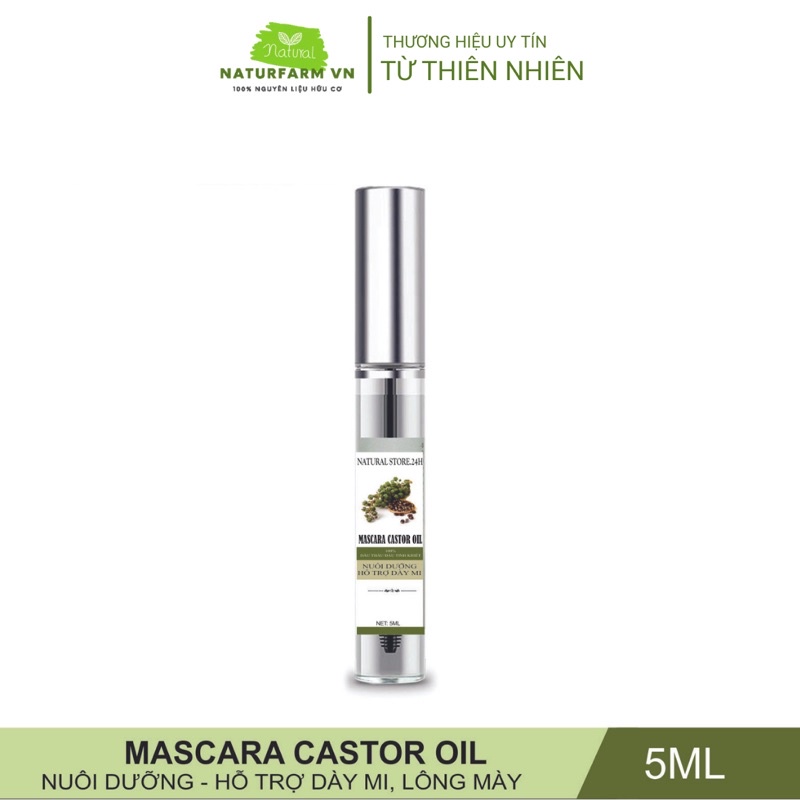 Mascara dầu castor 5ML nguyên chất organic ( Dầu thầu dầu ) - siêu dưỡng mi và lông mày