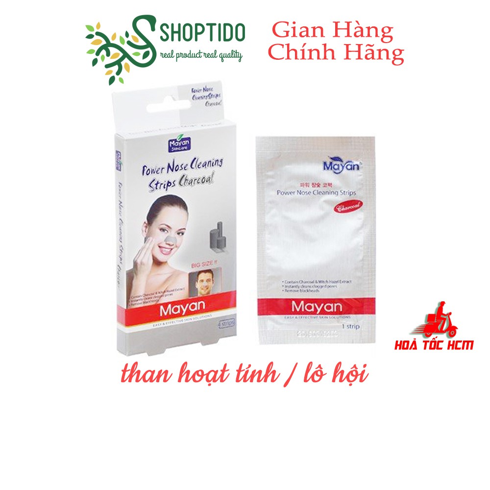 Hộp 4 miếng lột mụn đầu đen MAYAN than hoạt tính, lô hội Nose Cleaning Strips NPP Shoptido | WebRaoVat - webraovat.net.vn