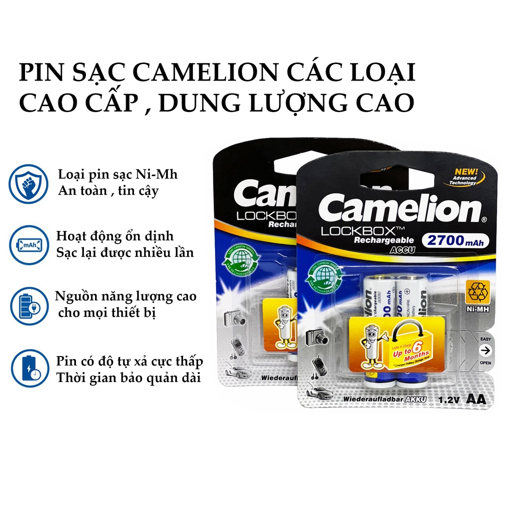 Pin sạc Camelion các loại pin AA / AAA / 9V