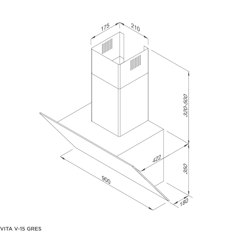 [FREESHIP HCM] Máy Hút Mùi Áp Tường Malloca VITA V-15 GRES - Công Suất Hút 700m3/h - Ngang 90cm