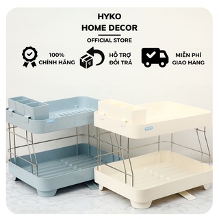 Kệ chén bát 2 tầng INOCHI Tokyo nhựa nguyên sinh úp chén bát có rãnh thoát nước