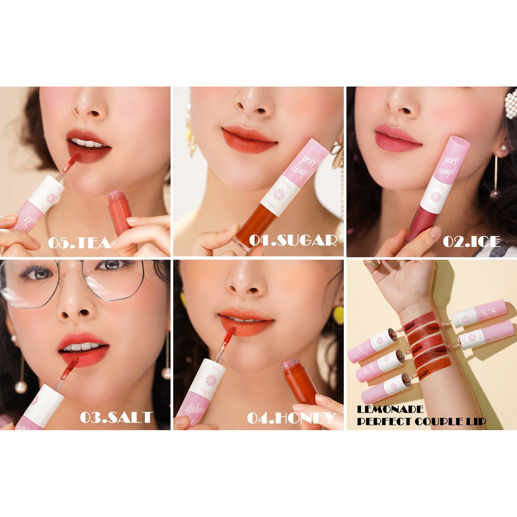 [Mã FMCGM100 - 10% đơn 500K] Combo 2 Son kem lì Lemonade Perfect Couple Lip (vỏ hồng) 7.5gx2 | WebRaoVat - webraovat.net.vn