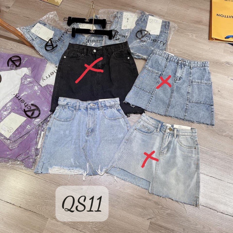 Chân váy Jeans nữ lưng cao QS11
