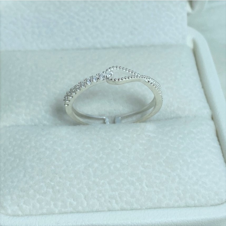 Nhẫn nữ bạc ta kiểu hở Free Size, thiết kế tinh xảo nữ tính - Trang sức bạc Evasilver