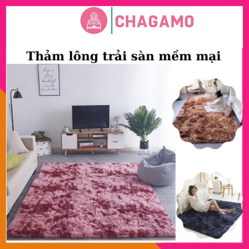 Thảm Lông Loang Trải Sàn Thảm Lông Dày Hàng Đẹp ( Kích Thước 1m6 x 2m - Mặt Sau Chống trơn trượt)