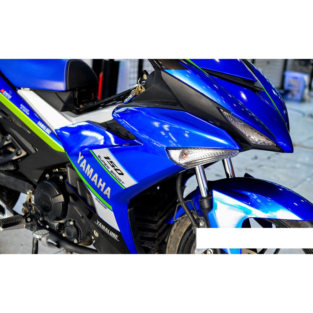 Tem trùm exciter 150 xanh GP độc đáo mẫu mới, độ team trùm decal xe máy ex dán đời 2015-2020
