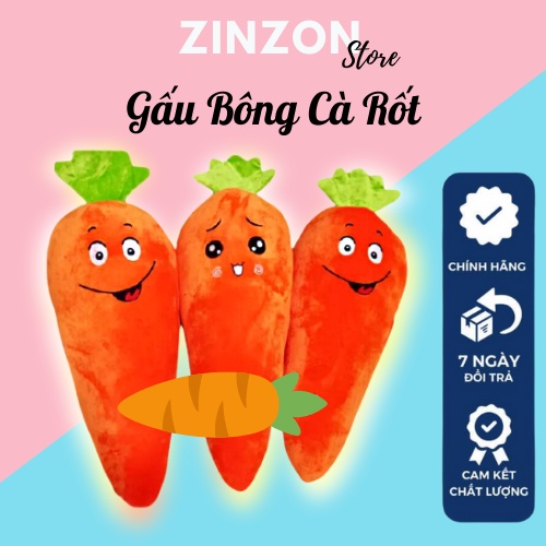 Gấu Bông Cà Rốt Size Bự Nhồi Bông Dễ Thương ZinZon