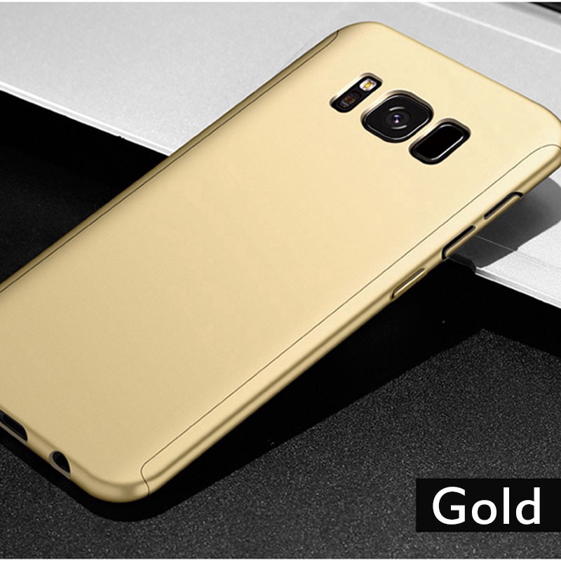 Ready Stock Samsung Galaxy S5 S6 S7 Edge S8 Plus Casing 360° Full Protection Case Matte Hard PC Back Cover