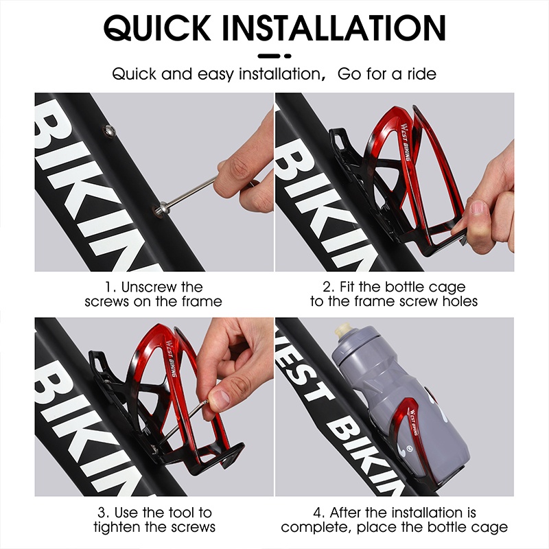 Lồng giữ bình nước WEST BIKING gắn xe đạp leo núi MTB tiện dụng