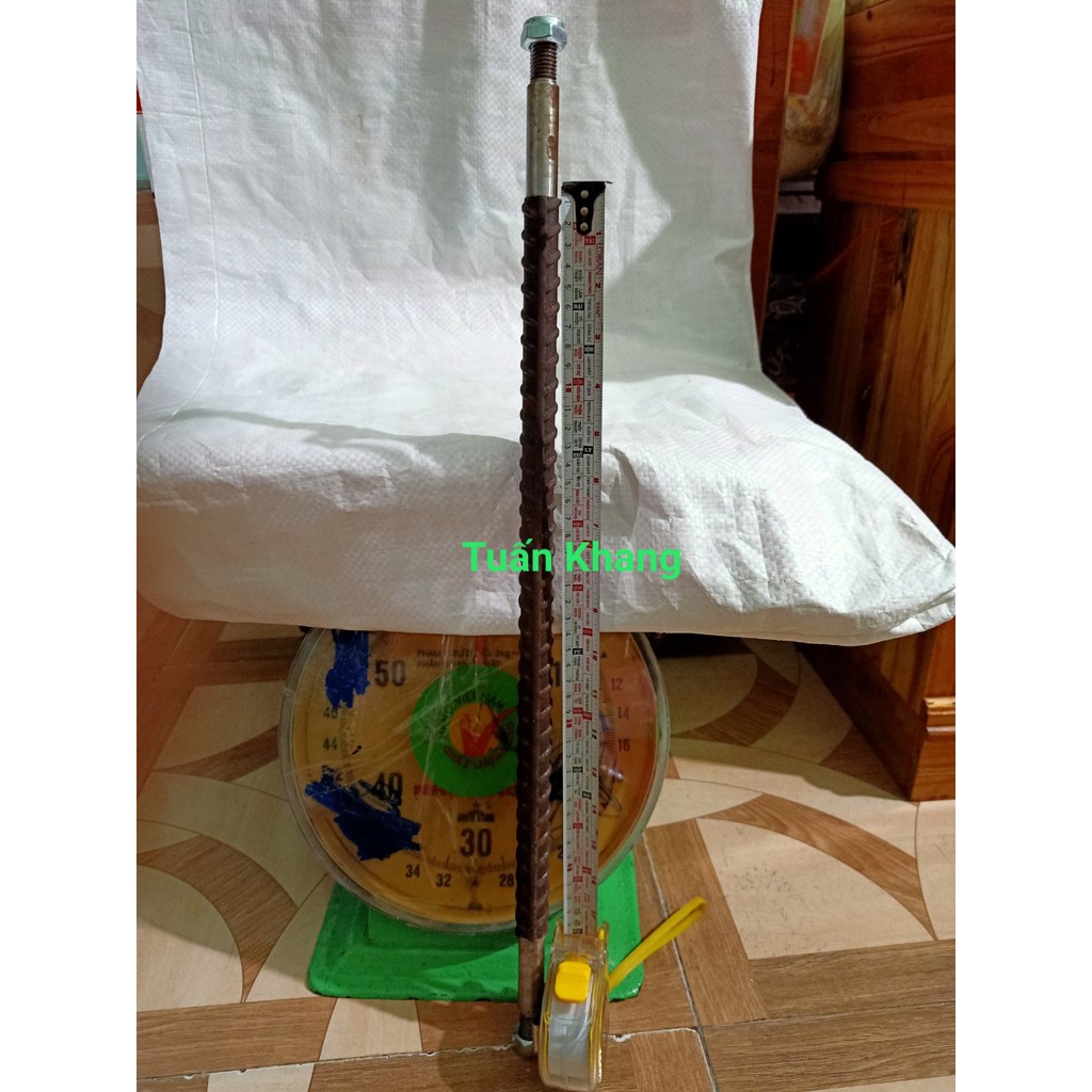 Trục bánh xe dài 60cm đầu răn 17ly