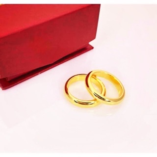 Nhẫn trơn mô phỏng loại 1 chỉ mạ vàng 24 có khắc 9999 bên trong