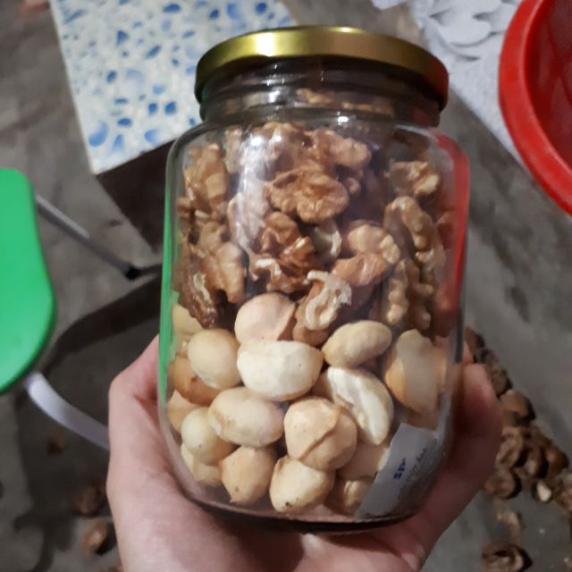 250g mix hạt Macca + óc chó