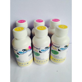 COmbo 2 chai mực Pigment vàng + Xanh nhạt100ml inksun lâu phai +2 tập giấy ảnh kodak