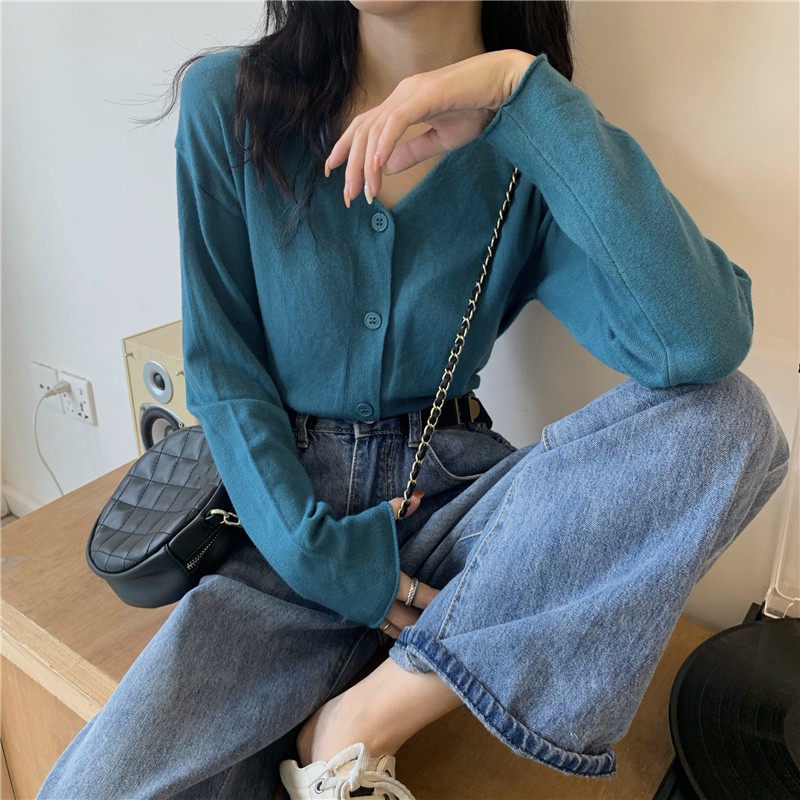 Áo cardigan len cổ chữ V Quảng Châu (Freesize) | BigBuy360 - bigbuy360.vn