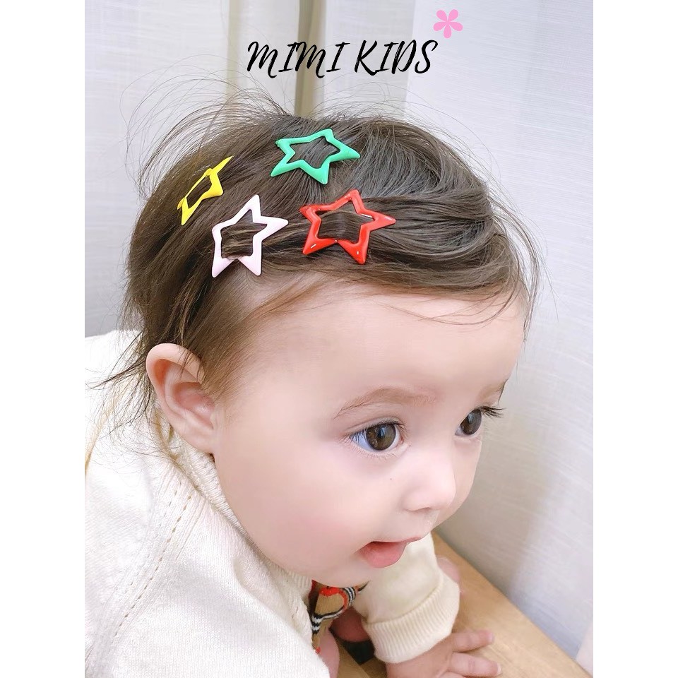 Kẹp tóc hình ngôi sao 3cm sơn mờ cho bé gái KT08 Mimi Kids