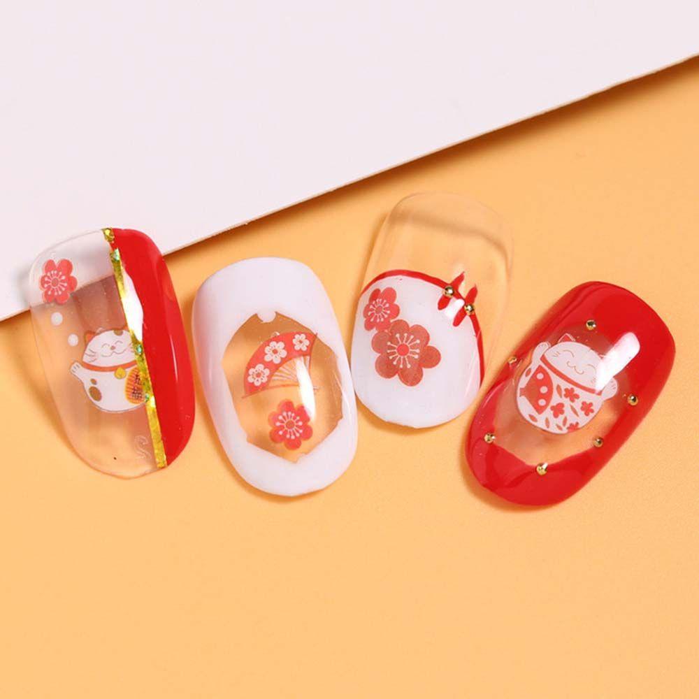 LILYES Đề Can Dán Trang Trí Móng Tay DIY Họa Tiết Năm Mới 2022 Phong Cách Trung Hoa