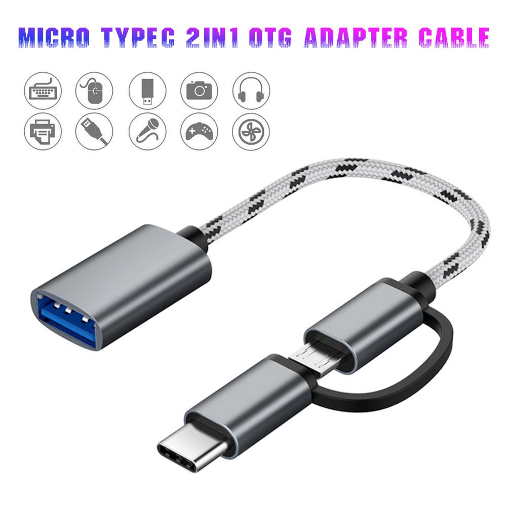 Bộ chuyển đổi 2 trong 1 USB 3.0 OTG Cáp nylon bện Cáp USB C Đồng bộ hóa dữ liệu