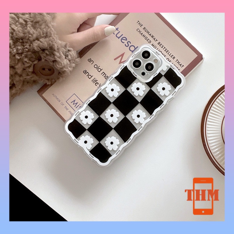 Ốp lưng iphone trong lượn sóng hoa caro Cho 6/6s/6plus/6splus/7/7plus/8/8plus/X/xr/xs/11/12/13/Pro/Max/Plus/promax-1022