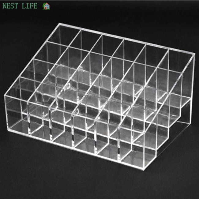 Khay Nhựa Acrylic 24 Ngăn Đựng Son Môi Tiện Dụng Ốp