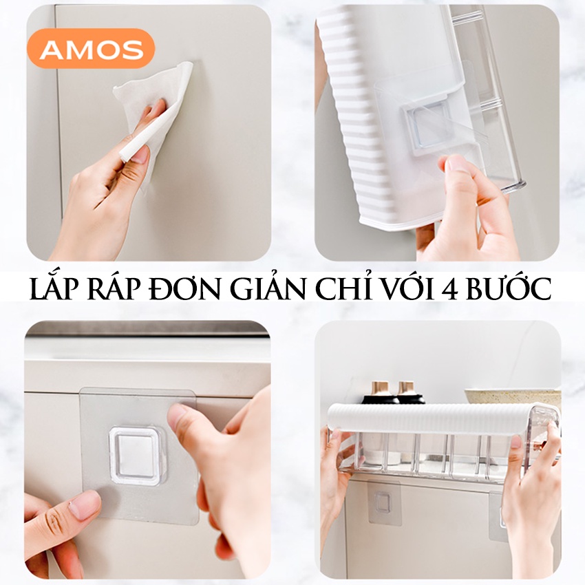 Hộp đựng đồ khô nhà bếp AMOS đựng hành tỏi ớt thiết kế treo tường tiện lợi