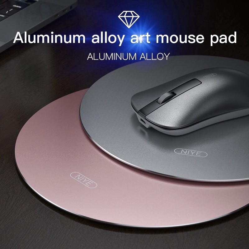 Miếng Lót Chuột Nhôm nguyên khối cho Laptop Macbook (Aluminium mouse Pad)