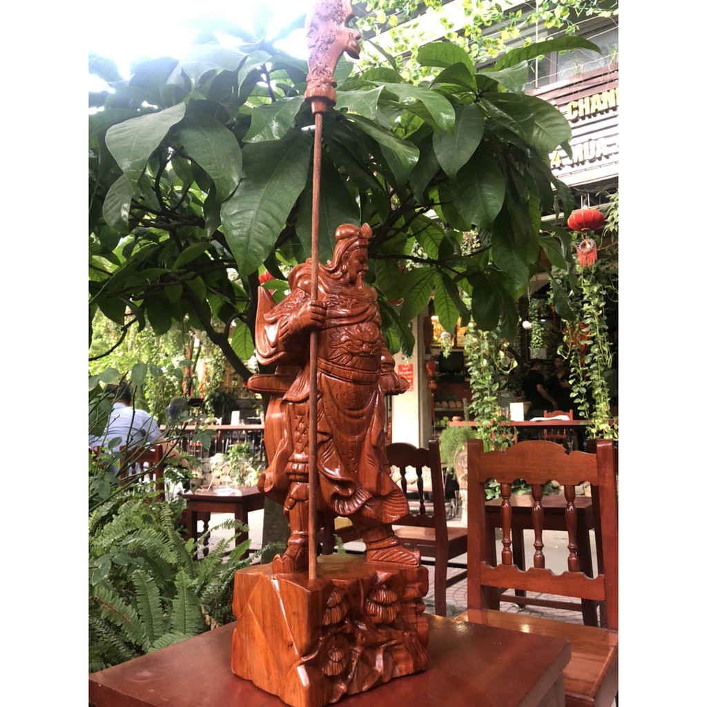 Tượng Quan Công Gỗ Hương Cao 50 Cm
