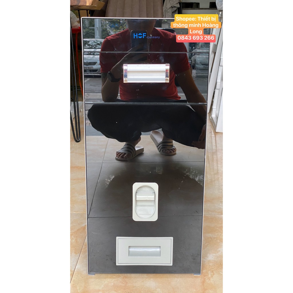 Thùng gạo mặt kính gương thông minh Đen/Trắng Cao Cấp | BigBuy360 - bigbuy360.vn