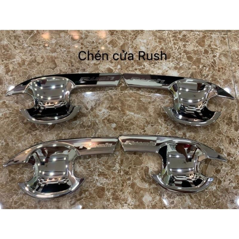 Bộ 8 ốp tay nắm hõm cửa mạ Crom xe Toyota Rush 2018+