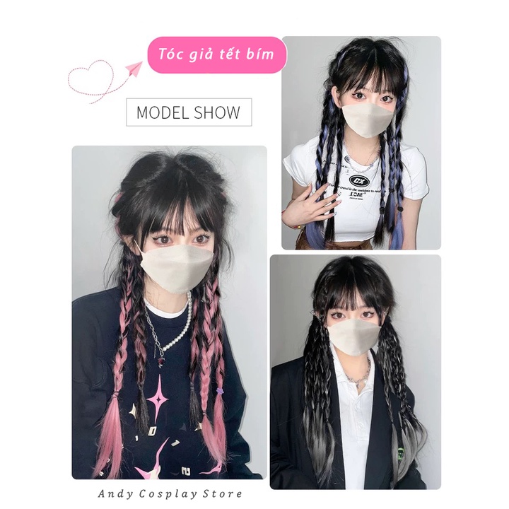 [CÓ SẴN] Line tóc giả tết bím y2k