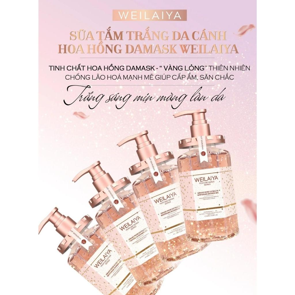 Sữa tắm trắng da Weilaiya cánh hoa hồng hương nước hoa quyến rũ 450ml