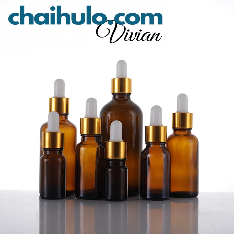 15ml - Lọ Chiết Mỹ Phẩm Lọ Chiết Serum Mini Lọ Đựng Tinh Dầu Lọ Thủy Tinh Màu Nâu/Trong suốt Nắp Bóp Đen/Vàng Nhỏ Giọt