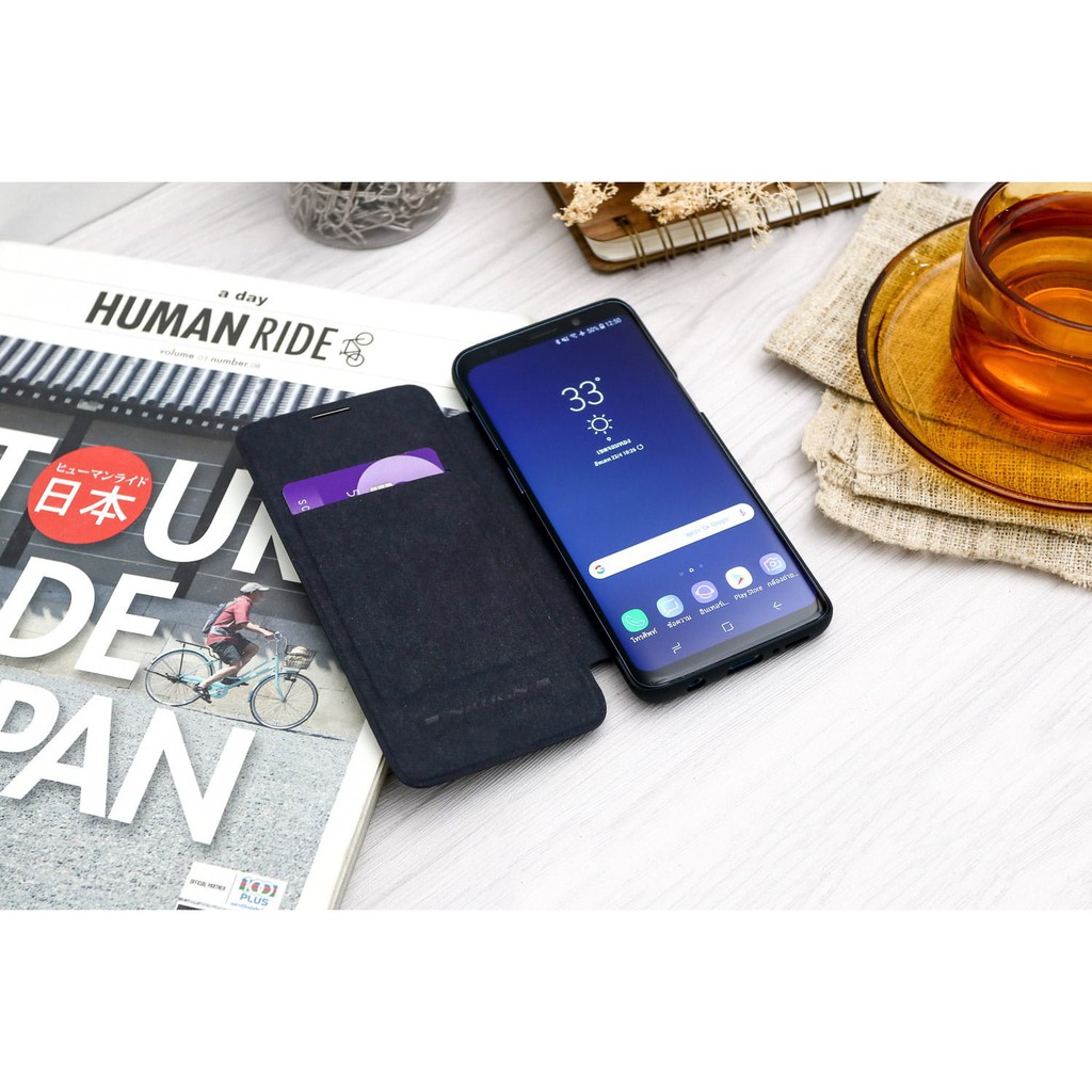 SAMSUNG GALAXY S9 PLUS - BAO DA NILLKIN QIN CHÍNH HÃNG CÓ NGĂN CHỨA THẺ