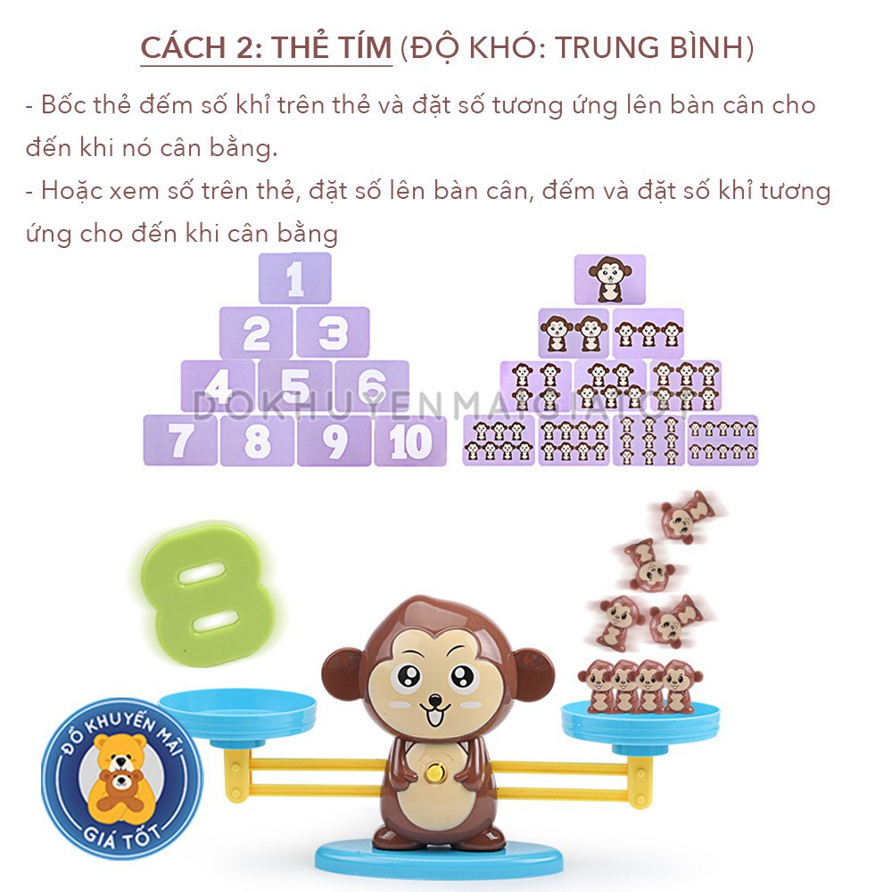 Đồ Chơi Trẻ Em - Đồ Chơi Cân Bằng Toán Học Con Khỉ Cho Trẻ