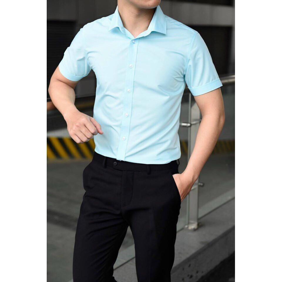 Áo sơ mi nam ngắn tay lụa mềm phong cách thời thượng JUVENO- 5 màu | BigBuy360 - bigbuy360.vn
