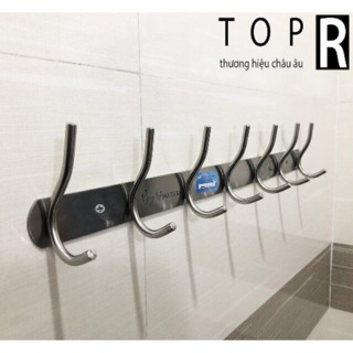 Móc treo quần áo gắn tường inox dày loại 7 móc, 9 móc