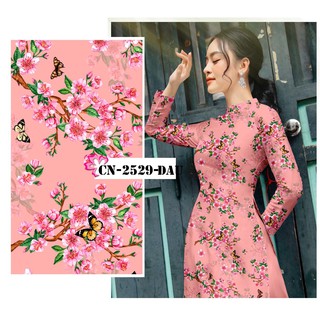 [NEW] Vải áo dài in 3D họa tiết hoa nhí đẹp, vải mềm, hình thật