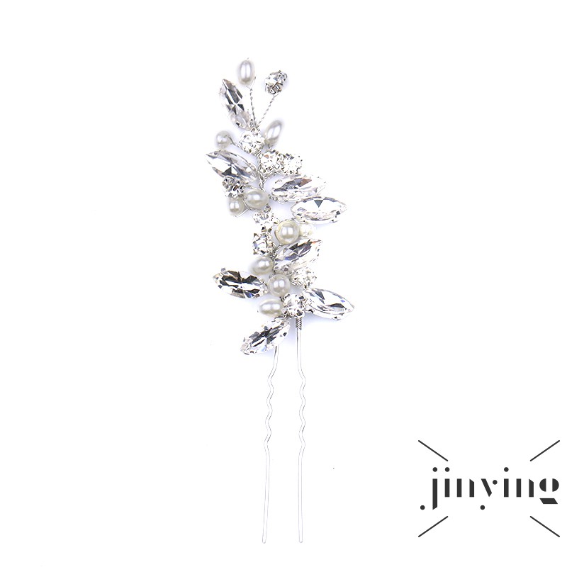 GETNOIVAS Ghim kẹp cài tóc hình chiếc lá đính hạt ngọc trai xinh xắn