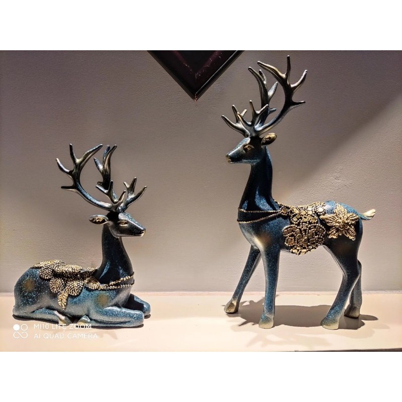 Tượng trang trí decor phong cách Bắc Âu đôi hươu