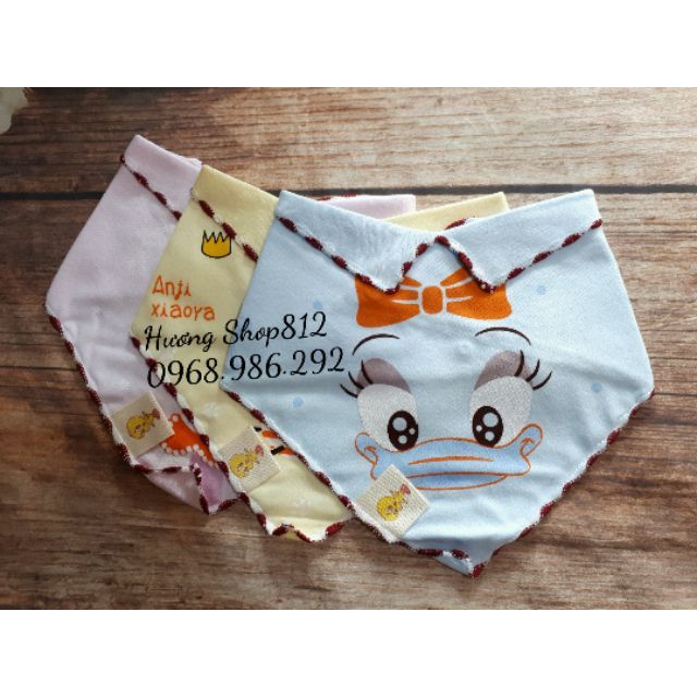 Yếm Tam Giác Cotton 2 Lớp Mềm Mịn Cổ Đức Cho Bé