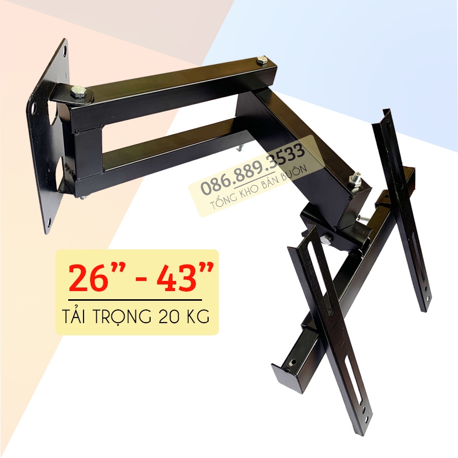 Giá Treo Tivi Góc Tường KP32 26 - 32 - 43 Inch - Khung Treo Tivi Xoay 180 Độ 2 Cánh Tay Linh Hoạt -