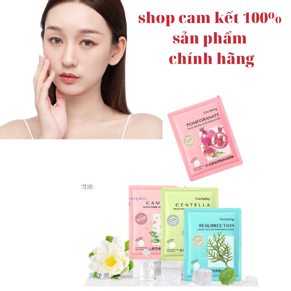 Mặt nạ giấy dưỡng da giảm mụn mờ thâm cấp ẩm dưỡng trắng mask hoa quả trái cây ONE SPRING nội địa