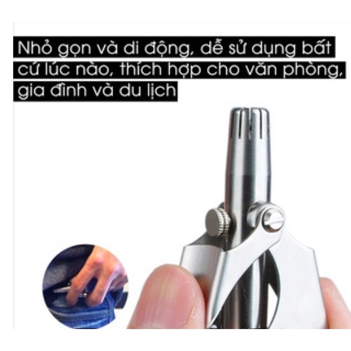 Máy cắt lông mũi - Dụng cụ cắt tỉa lông mũi bằng thép cắt nhanh lưỡi bén không đau kèm hộp đựng cao cấp