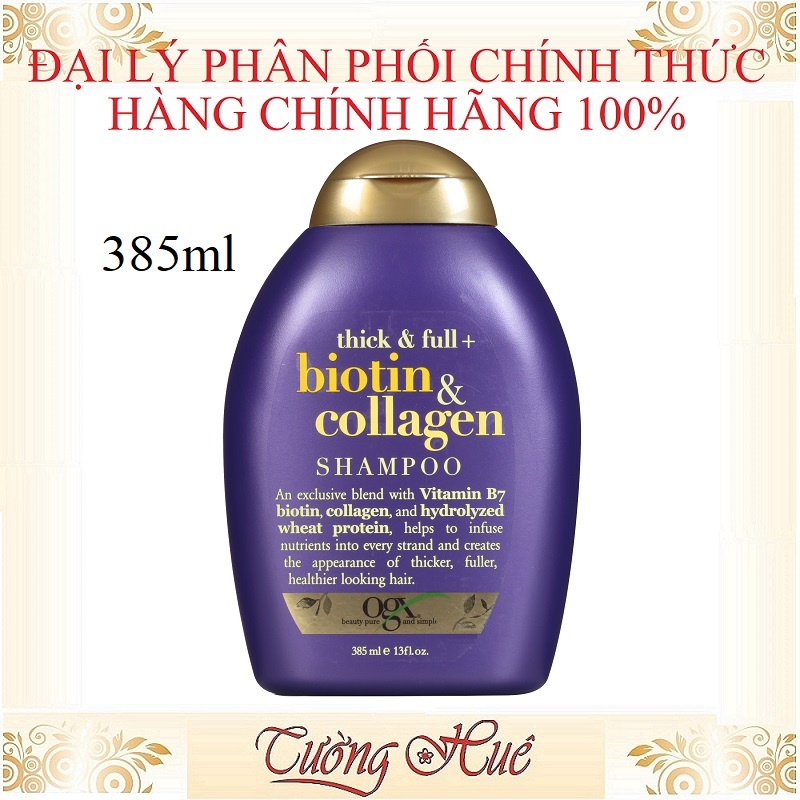 Bộ dầu gội và dầu xả OGX Thick & Full - Biotin & Collagen - 385mlx2