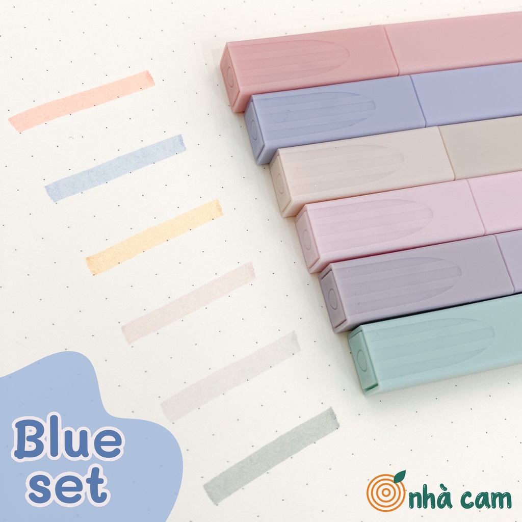 Bút Nhớ Dòng Highlight Pastel Nhà Cam - Set 6 Cây