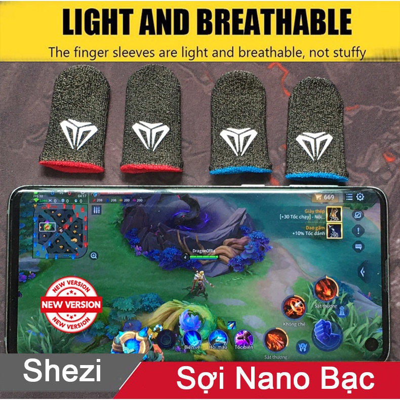 Bao tay chơi game ff siêu nhạy viền Green - Găng tay chơi game Mobile cảm ứng chống mồ hôi chống trượt