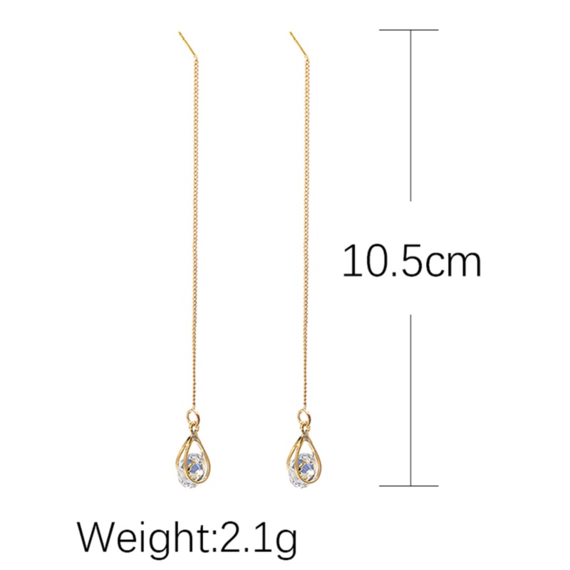 Bông tai dáng dài đính đá Zircon