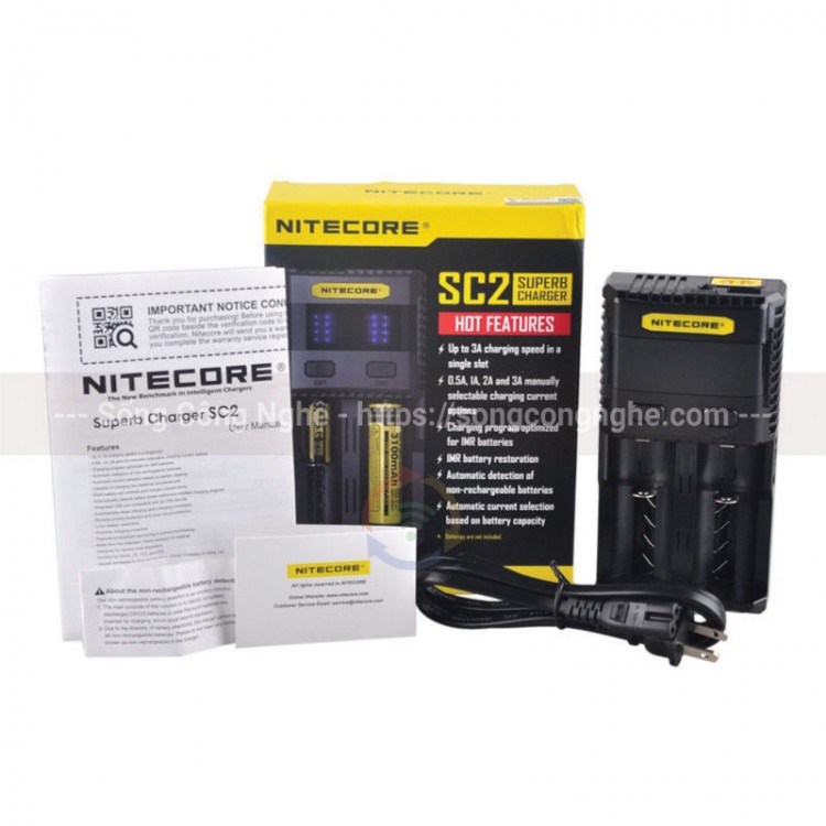 Bộ Sạc Pin Nhanh Nitecore SuperB Charger SC2