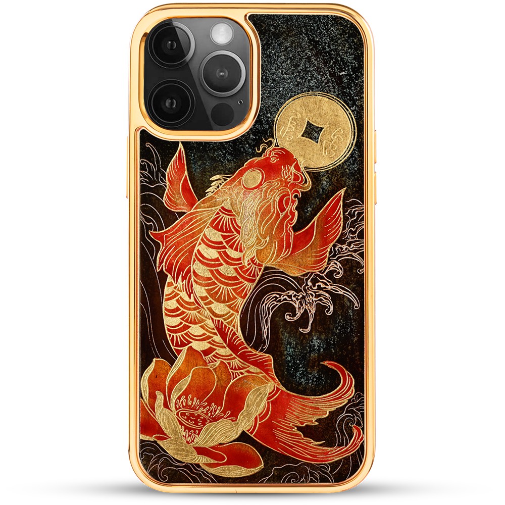 Ốp điện thoại cho iPhone 12 / 12 Pro / 12 Pro Max mẫu Liên Ngư Dâng Lộc thương hiệu La Sonmai