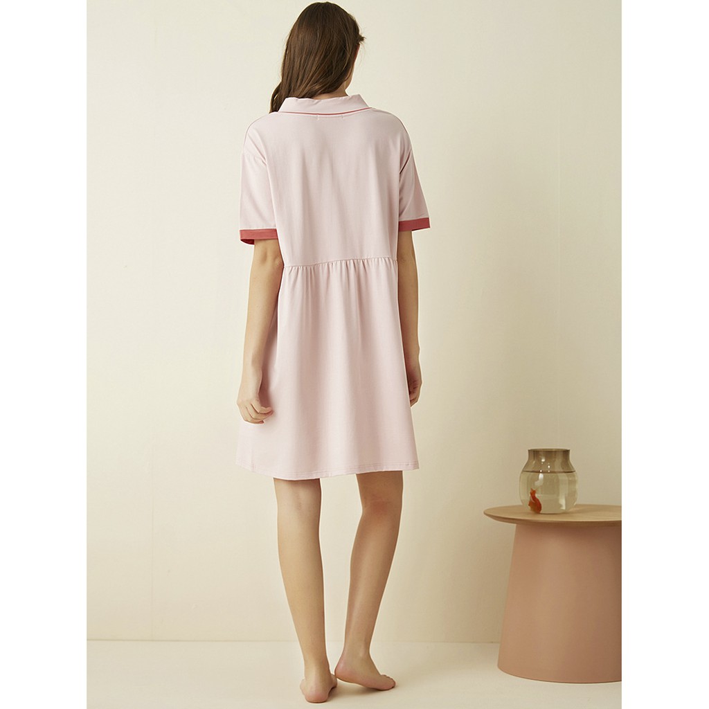 Đầm bầu dáng rộng hoa sen bamboo cotton dệt kim cao cấp Snugg SNU2069