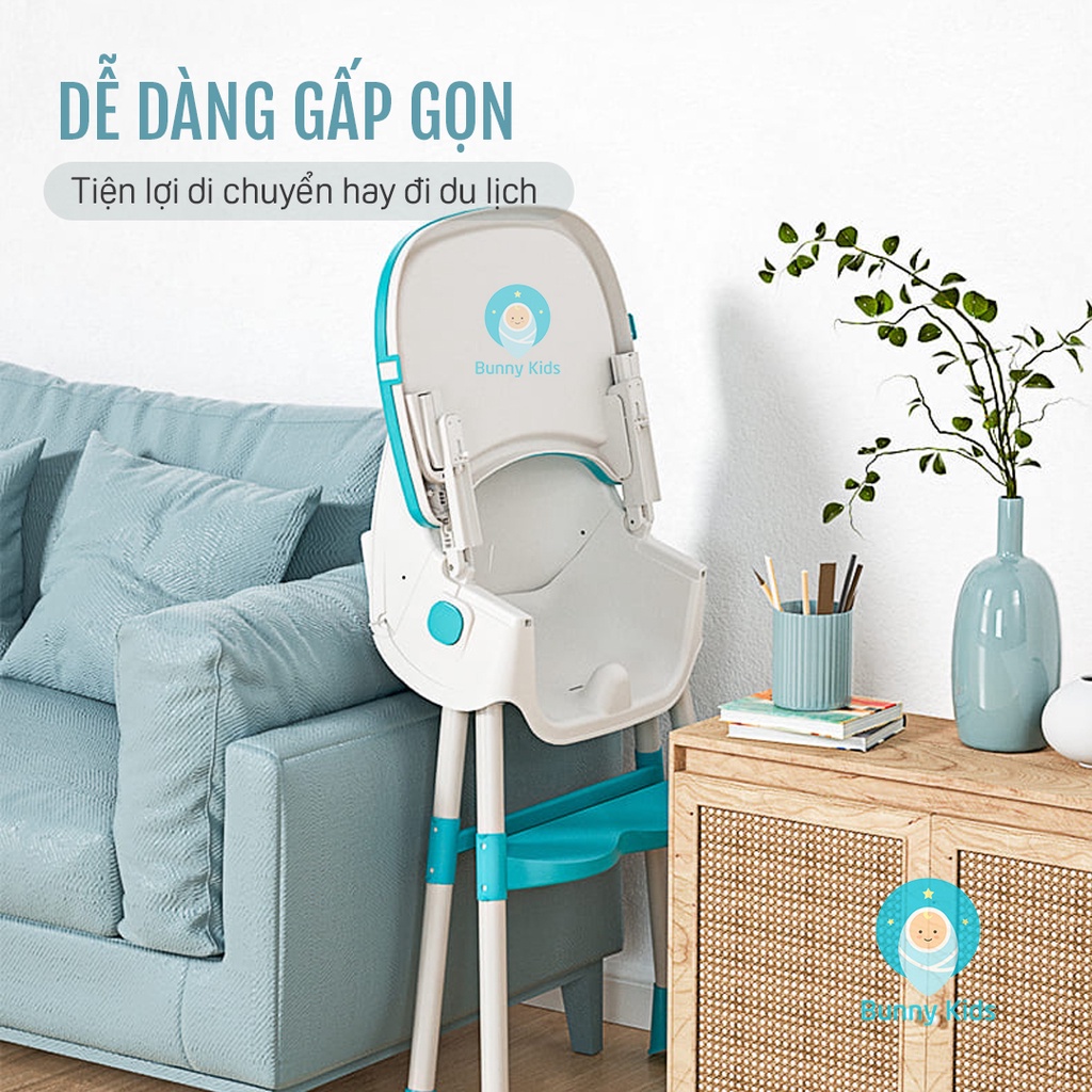 Ghế Ăn Dặm BellyBaby Có Bánh Xe, Gấp Gọn Siêu Tiện Lợi - Nhập Khẩu Chính Hãng Dành Cho Bé - BellyBaby